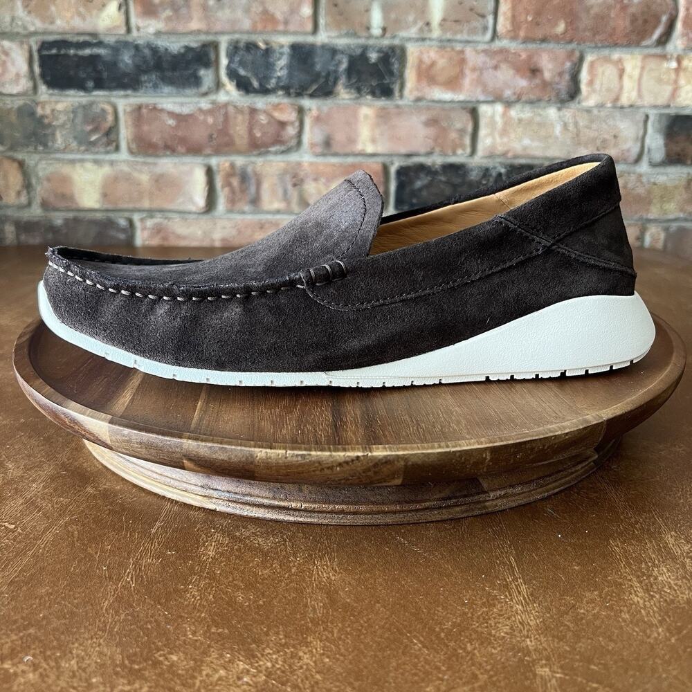 OluKai Ka'a Loafer Slip On Arch Support Suede Dark Wood Brown Moc Men's 9 Shoes
